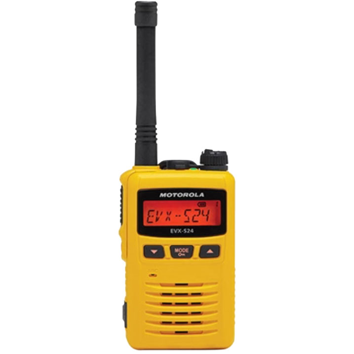 Motorola EVX-S24 AC146U512-MOT-NA Yellow UHF Digital Radio with Display 