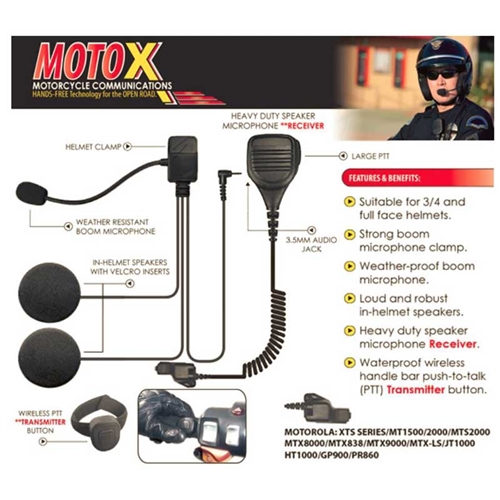MotoX-23W Motorcycle Headset Kit, PTT - XTS 5000