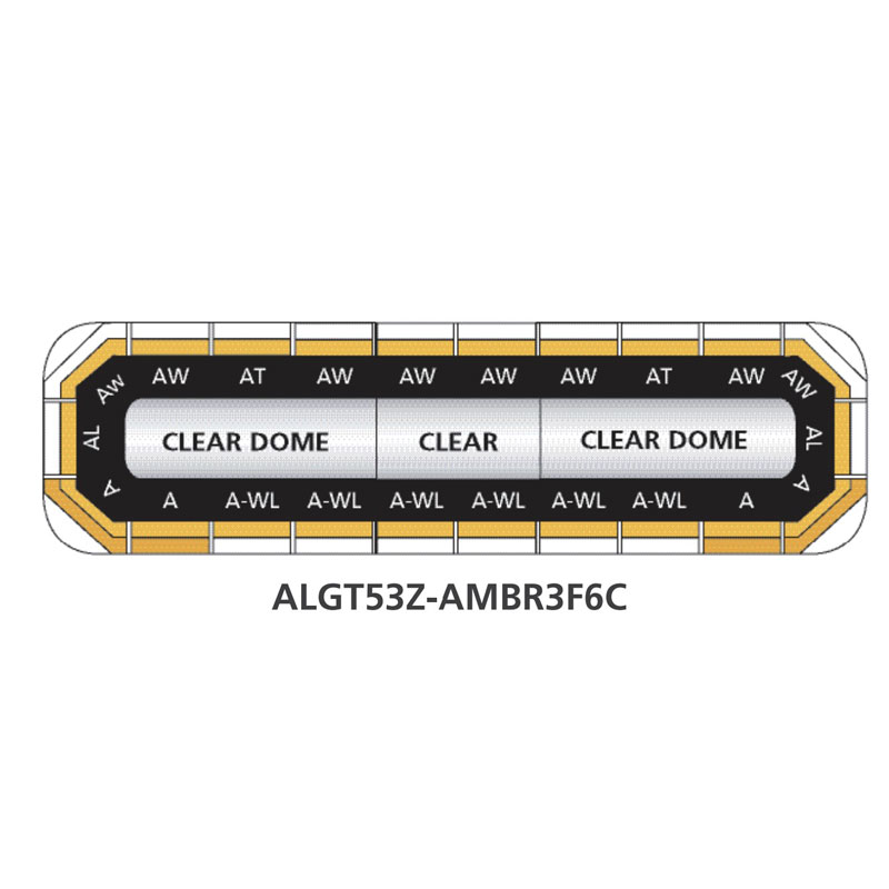 Federal Signal ALGT53Z-AMBR3H6C Amber White Allegiant Light Bar 53", Front, Rear Flood