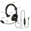 Pryme HLP-SNL-01 Lightweight Padded Headset, Boom Mic - Kenwood 2-Pin