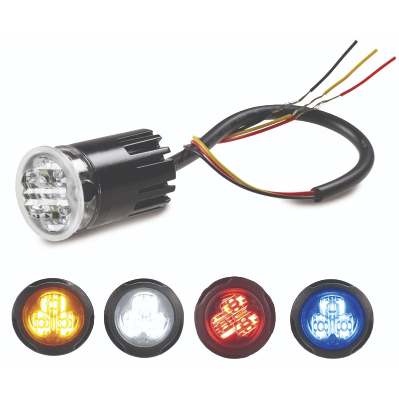 Federal Signal 416300-A Single Color, Amber, 3-LED, Clear Lens, Flush Mount
