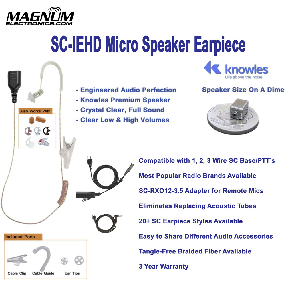Magnum SC-IEHD High-Def In-Ear Speaker - Snap Connector