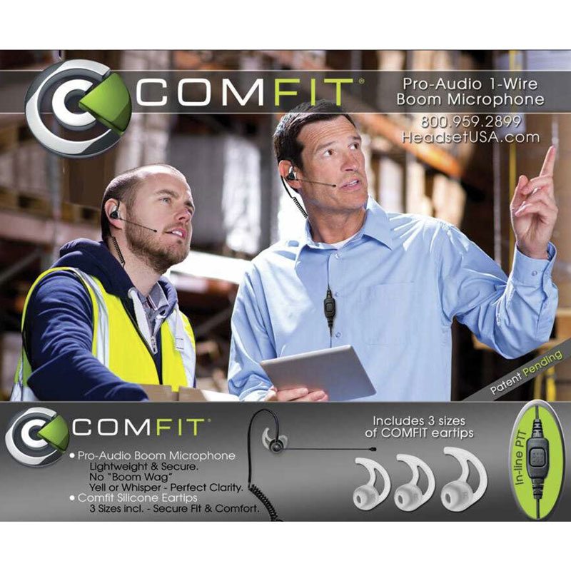 Klein Comfit Wired PTT Headset, Boom Mic
