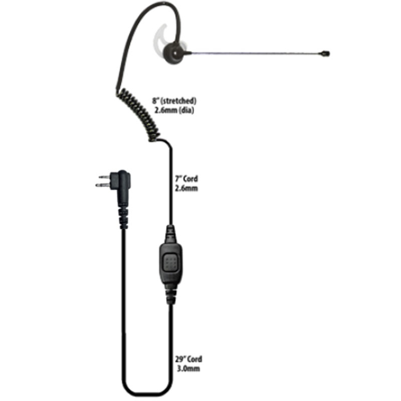 Klein Comfit-M1 Wired PTT Headset, Boom Mic - Motorola R2, CP100d, BPR