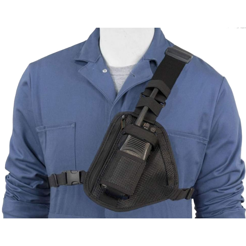 CMA RCH-101M Black Mesh Radio Chest Harness, Velcro Pouch