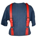 Boston Leather 9175-Red Firefighter's Suspenders (Button)