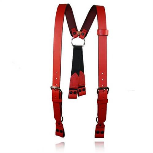 Boston Leather 9177-RED Firefighter's Suspenders with Loop