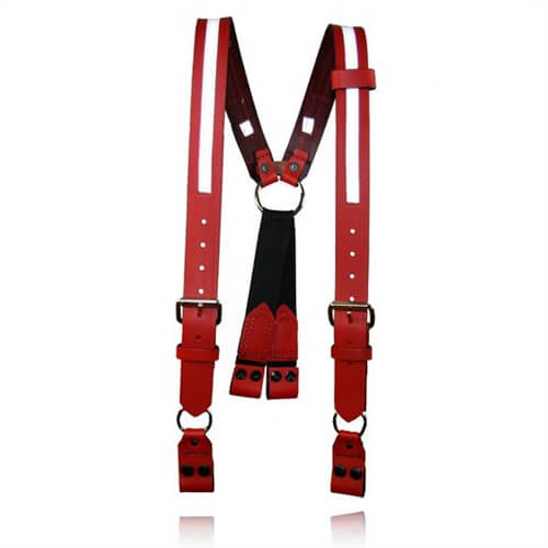 Boston Leather 9177R Red Firefighter Suspenders Loop, Reflective