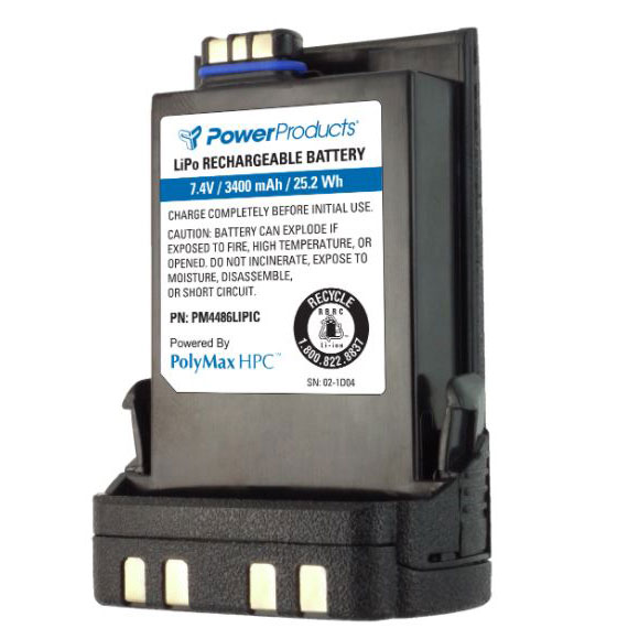 Power Products PM4486LIPIC 3400 mAh LiPo Battery - Motorola APX 6000