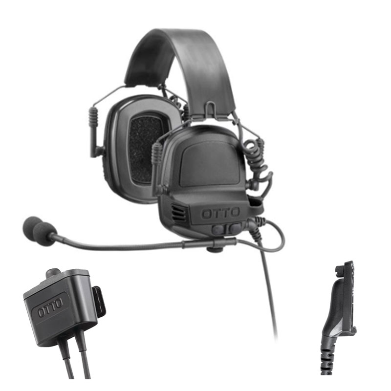 OTTO V4-11054BK NoizeBarrier TAC Headset, PTT - Motorola APX, SRX, XPR