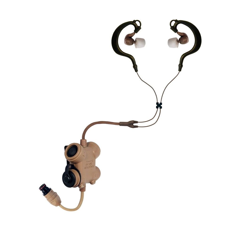 Silynx CXPRFH-D-03 Tan Clarus XPR Fixed In-Ear Headset, Single Lead