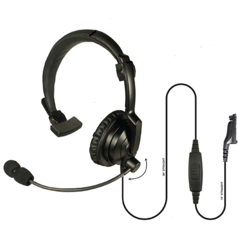 Pryme HLP-SNL-83 Lightweight Padded Headset, Boom Mic - Motorola APX, XPR 7000e