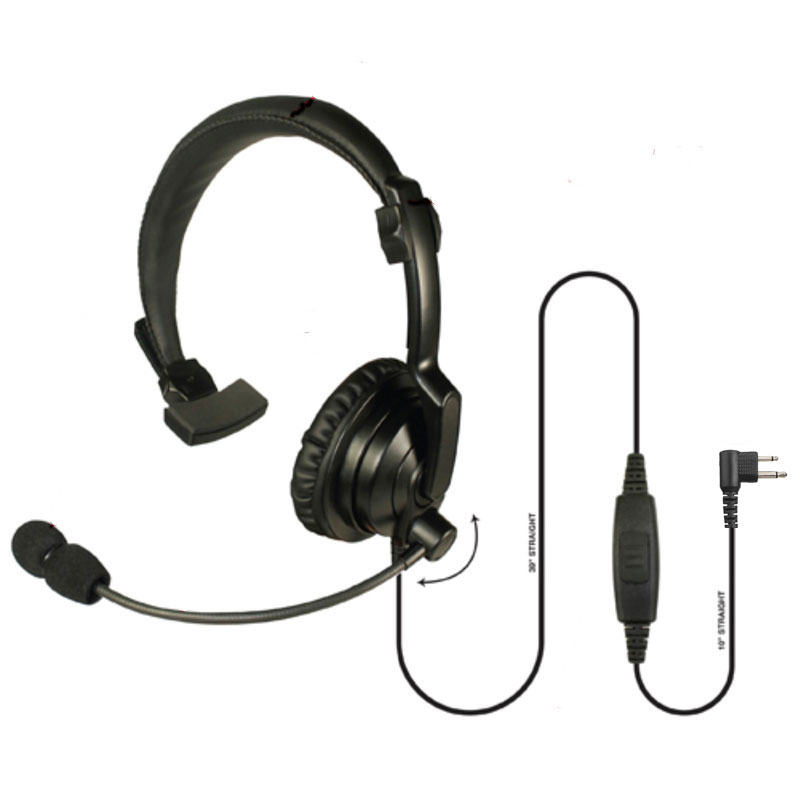 Pryme HLP-SNL-03 Lightweight Padded Headset, Boom Mic - Hytera, Motorola 2-Pin