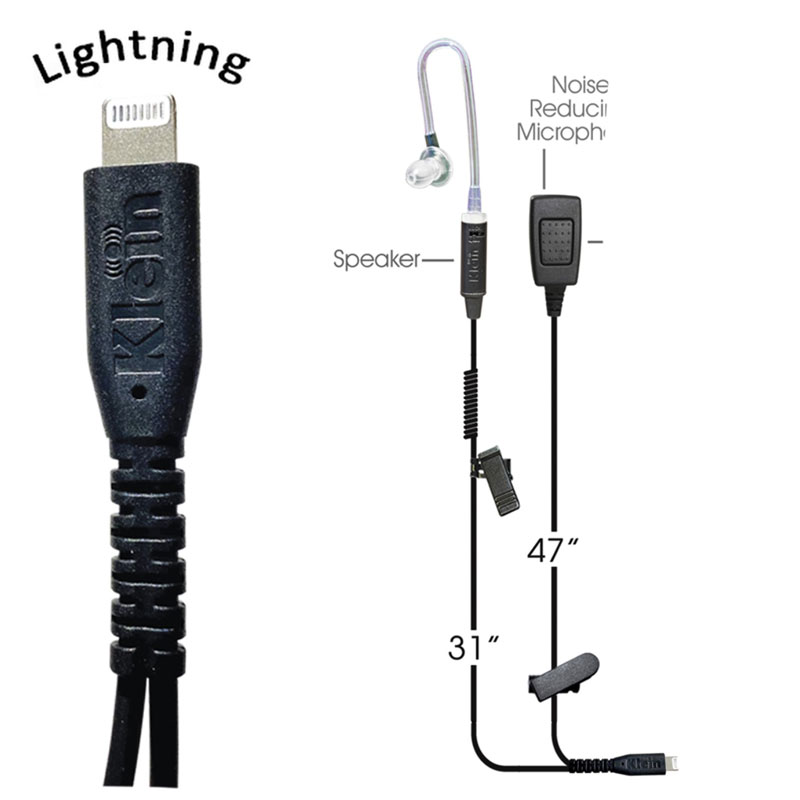 Klein Victory 2-Wire Covert PoC Earpiece - Apple Lightning