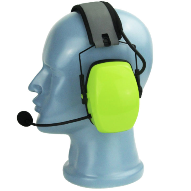 Magnum HSH3G Dual Muff Lightweight Flex Green Headset, Boom Mic