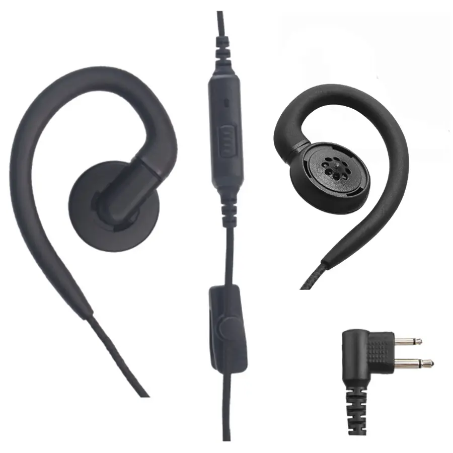Magnum SVL-B1W-M Braided Slim Swivel Earpiece, Mic - Motorola BPR, CP100d, CP200d