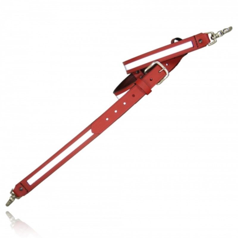 Boston Leather 6543R-1 Red Firefighter Radio Strap - Reflective