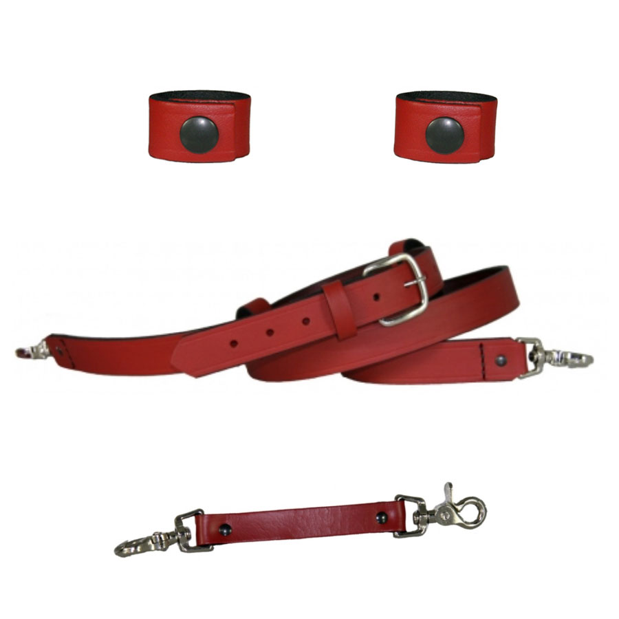 Boston Leather 6543-RED-1-XL-BNDL Radio Carrying Strap Bundle - XL Red