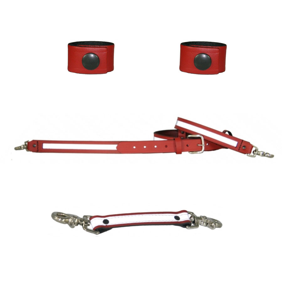 Boston Leather 6543R-RED-1-XL-BNDL Radio Carrying Strap Bundle - Red XL Reflective