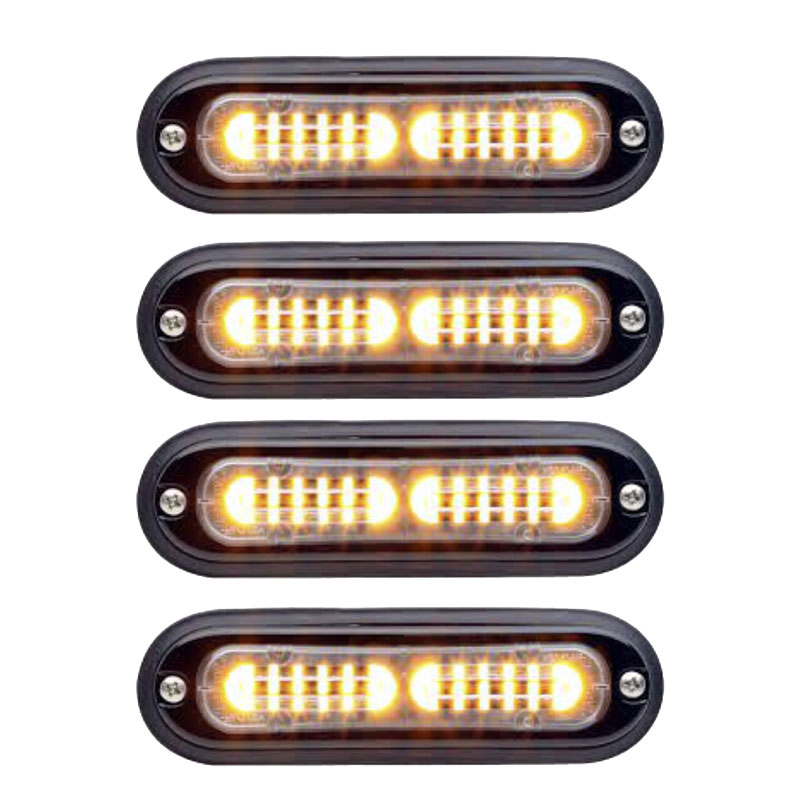 Whelen TLIA ION T-Series 12VDC Warning Light, Clear - Amber 4 Pack