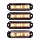 Whelen TLIA ION T-Series 12VDC Warning Light, Clear - Amber 4 Pack