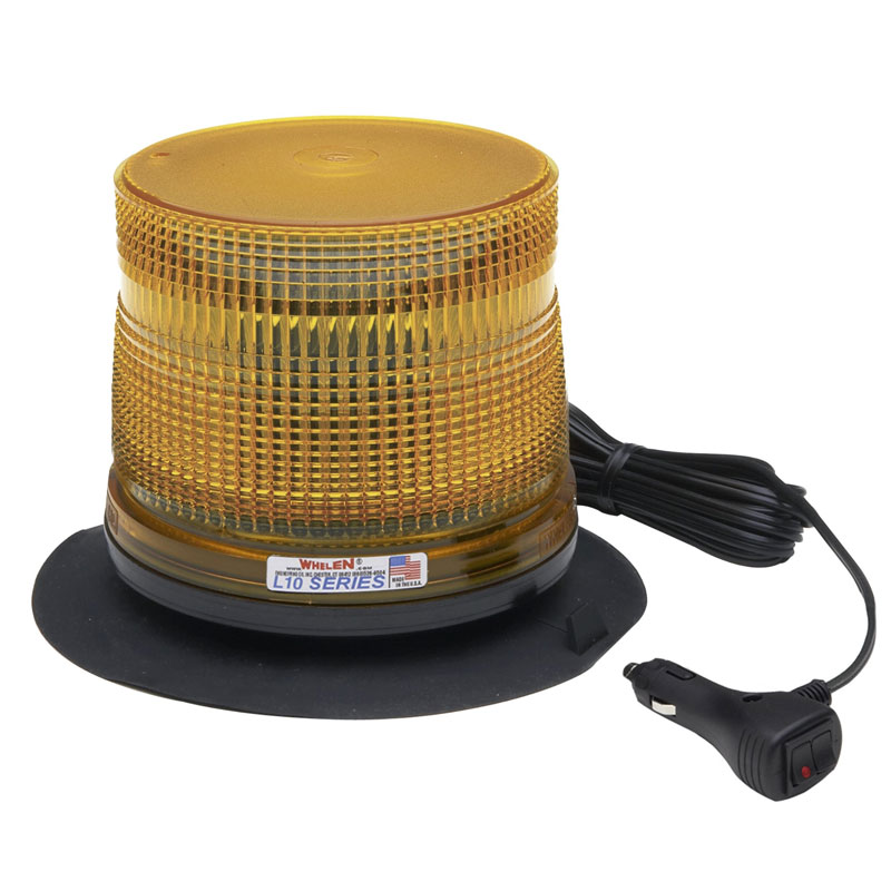 Whelen L10LAV 12V DC Low Dome Magnetic/Suction Mount Beacon - Amber