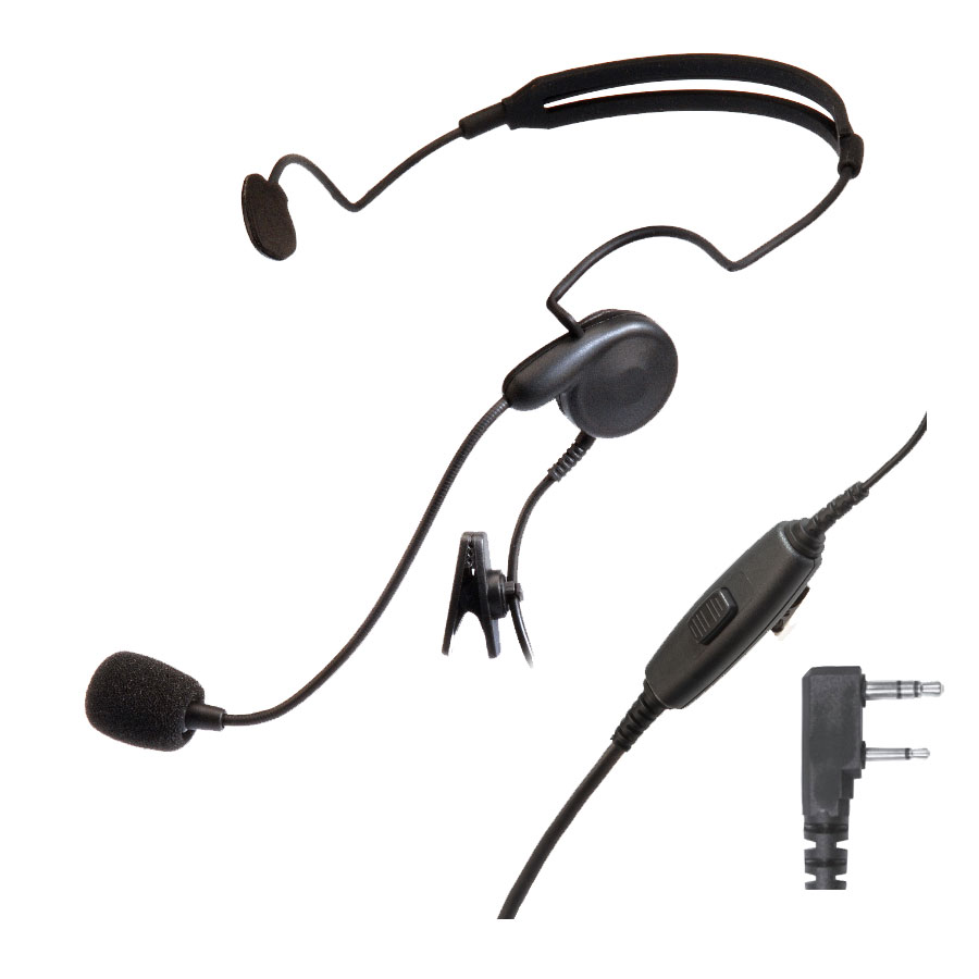 OTTO V4-BA2KA5 Breeze Single On-Ear Headset, In-line PTT - Kenwood 2-Pin