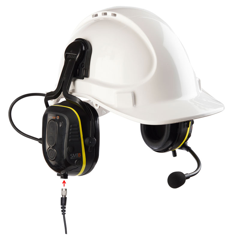 Sensear SM1B Helmet Mount 23dB NRR SENS 360 Headset, Battery (requires cable)