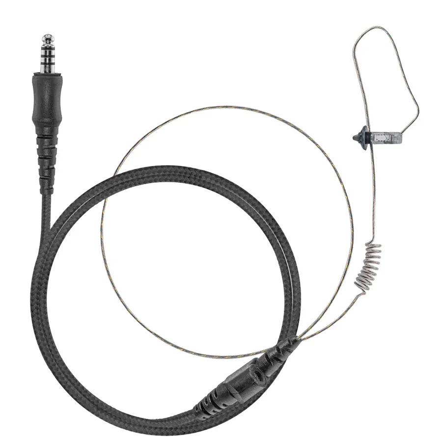 N-ear 360 Flexo 22 inch Braided Fiber Radio Earpiece, In-line Mic - Nexus 4 Pole