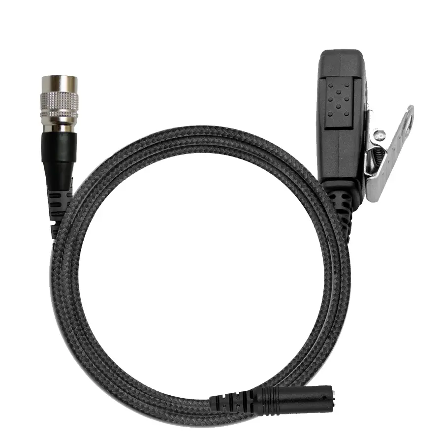 N-ear 3.5F+2W-HIROSE 2-Wire Braided Fiber Mic, PTT, 3.5mm - Quick Disconnect