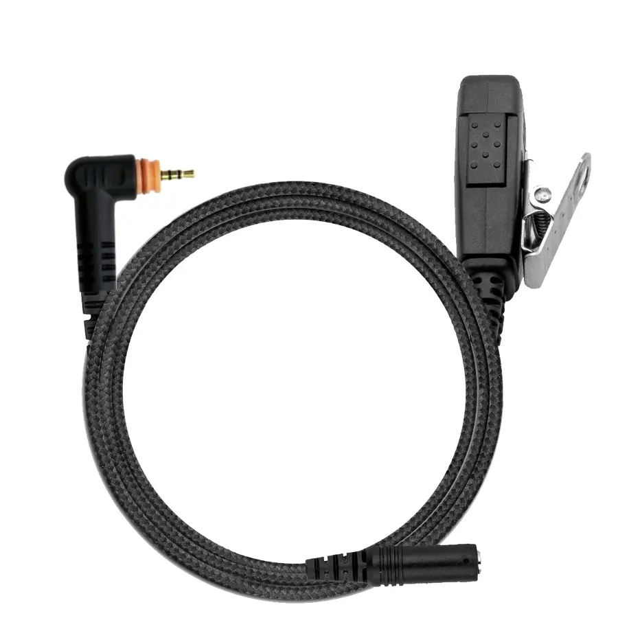N-ear 3.5F+2W-M14 2-Wire Braided Fiber Mic, PTT, 3.5mm - Motorola SL300, SL3500e, TLK