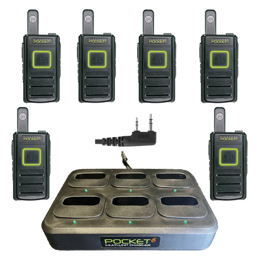 Klein Pocket+ UHF 1.5 Watt 2-Way Radio 6-Pack & Charger