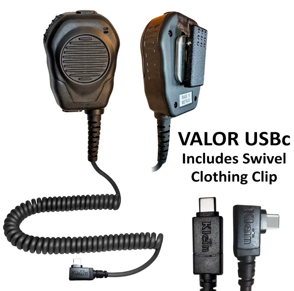 Klein USB-C Valor Speaker Mic - Android Zello, ESChat, Orion