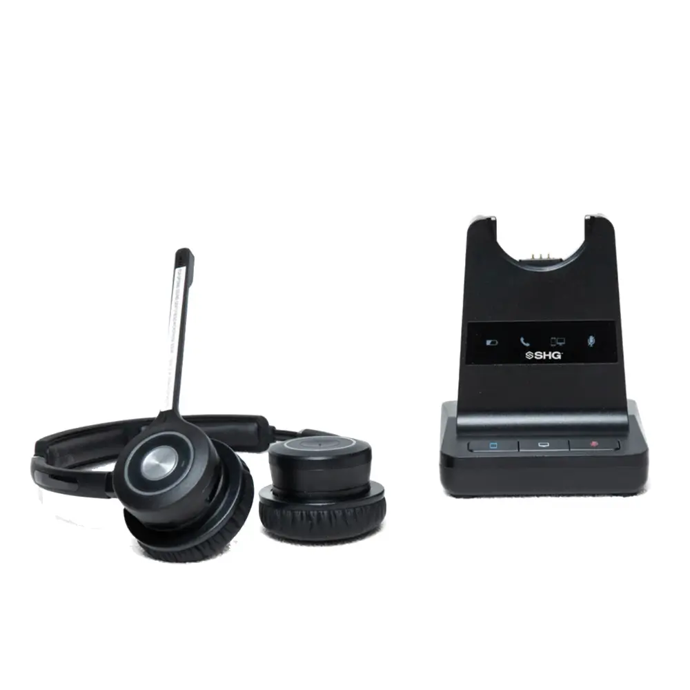 SHG S 250-DUO Binaural DECT Wireless Headset, Noise Canceling Mic