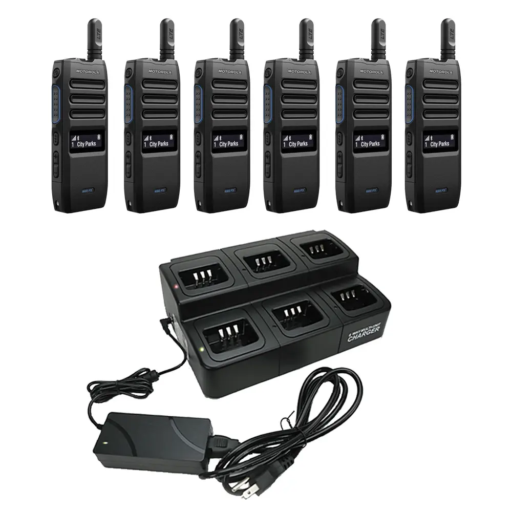Motorola WAVE TLK 110 Nationwide PoC Radio 6-Pack Bundle, Free Charger