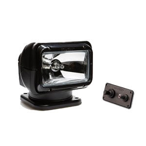 [2021GT] Golight 2021GT Black Halogen Searchlight Permanent Mount, Dash Remote