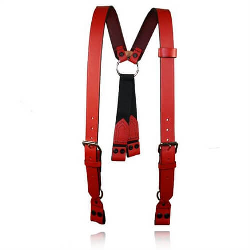 [9177-RED-1] Boston Leather 9177-RED Firefighter's Suspenders with Loop