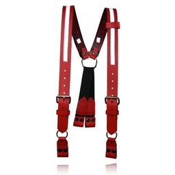 [9177R-1-Red] Boston Leather 9177R Red Firefighter Suspenders Loop, Reflective