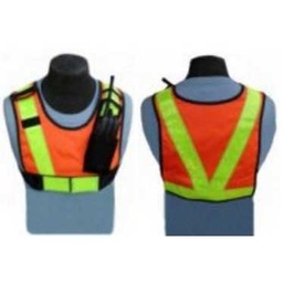 [HRV-400] CMA HRV-400 High Visibility Safety Vest, Radio Pouch