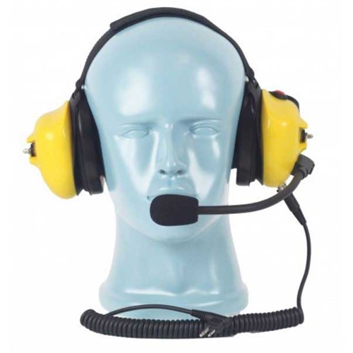 [HSN4Y] Magnum HSN4Y Neckband Dual Earmuff Headset, Boom Mic - Yellow