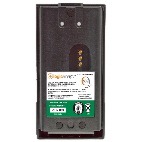 [LE1912MHIS] Logic IS LE1912MHIS 2500 mAh NiMH Intrinsically-Safe Battery - L3Harris P7100