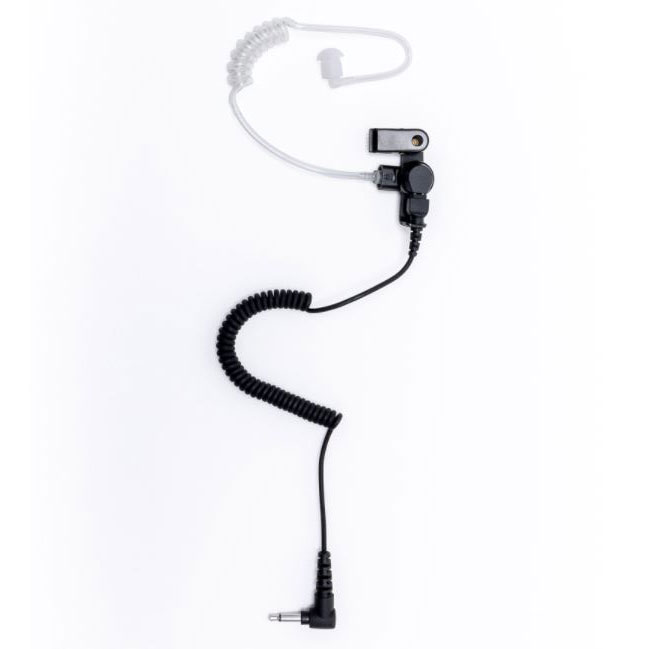 REPLACEMENT COILED BLACK ACOUSTIC TUBE FOR FOX LISTEN ONLY EARPHONE EARPIECE 