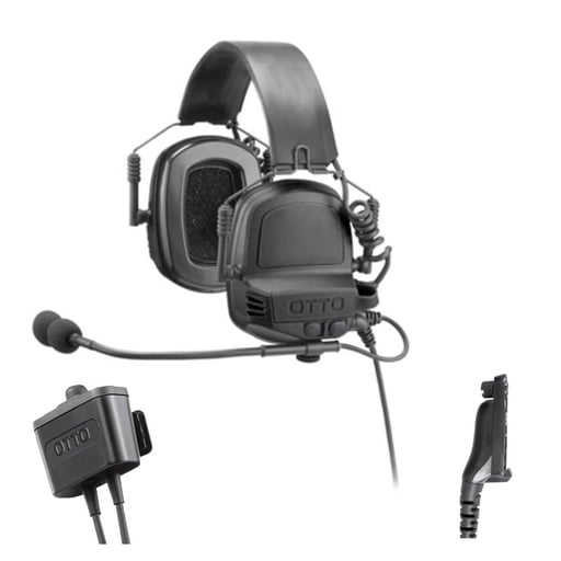 [V4-11054BK] OTTO V4-11054BK NoizeBarrier TAC Headset, PTT - Motorola APX, SRX, XPR