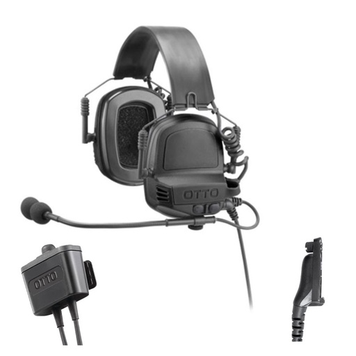 [V4-11054BK] OTTO V4-11054BK NoizeBarrier TAC Headset, PTT - Motorola APX, SRX, XPR