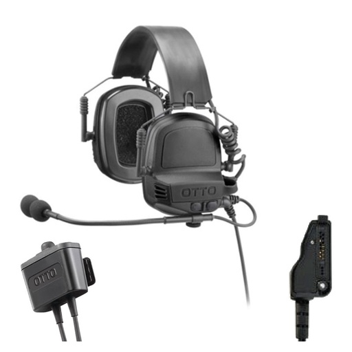 [V4-11056BK] OTTO V4-11056BK NoizeBarrier TAC Headset, PTT - Kenwood NX-5000, EFJ VP8000