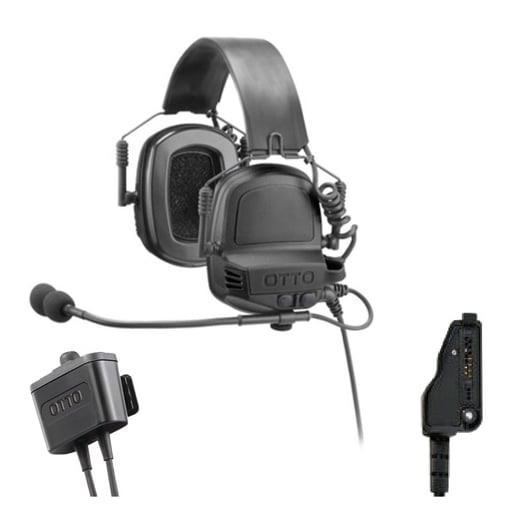[V4-11056BK] OTTO V4-11056BK NoizeBarrier TAC Headset, PTT - Kenwood NX-5000, EFJ VP8000
