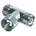 [RFU-533] RFI RFU-533 UHF Male to Double Female T Adapter