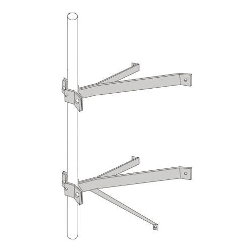 [WM8D] Rohn WM8D 8" Dual Wall Mount Standoff Accepts 7/8" to 2-3/4" Mast