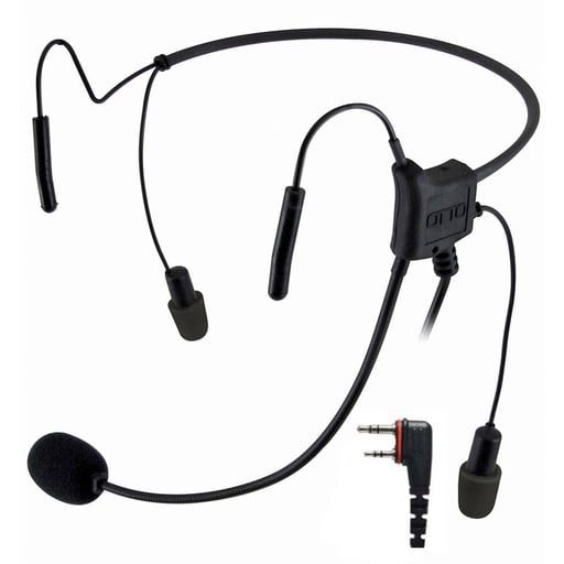 [V4-HN2CH3B] OTTO V4-HN2CH3B Hurricane II 29dB NRR Headset, 2.5mm Pigtail - Icom IP100H, IP501H