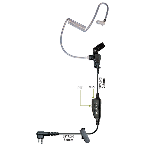 [Star-M1] Klein Star-M1 1-Wire Covert Earpiece, Tube - Motorola, Hytera, Relm